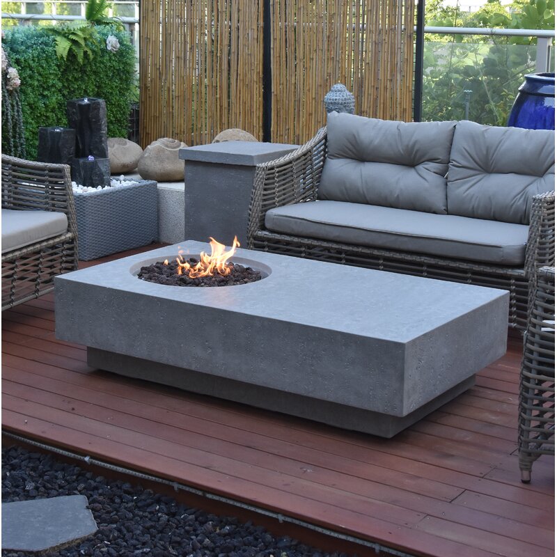 Yahir Concrete Propane Fire Pit Table - Concrete Boutique